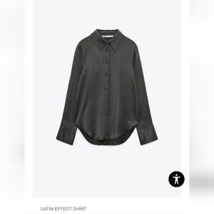 Elegant Sateen Gray Button-Up Shirt